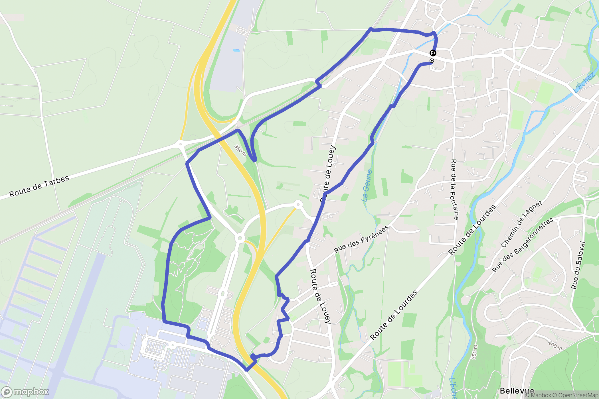 Juillan : carte du parcours de randonnée - France