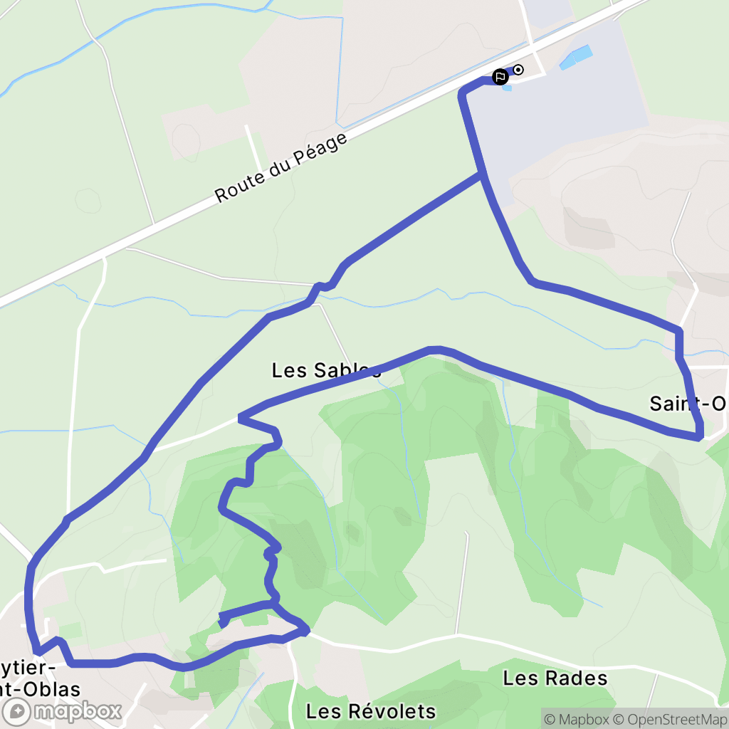 Oytier-Saint-Oblas : carte du parcours de randonnée - France