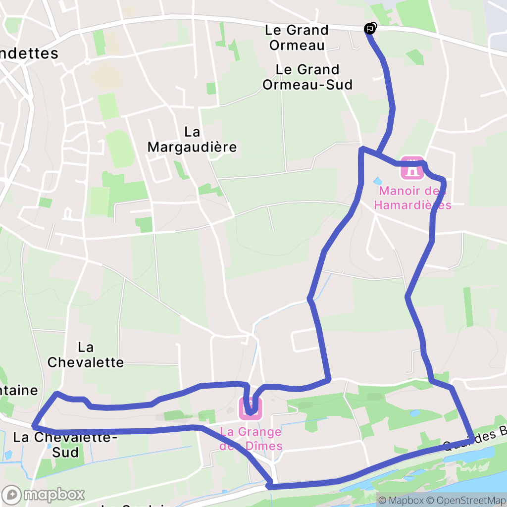 Fondettes : carte du parcours de randonnée - France