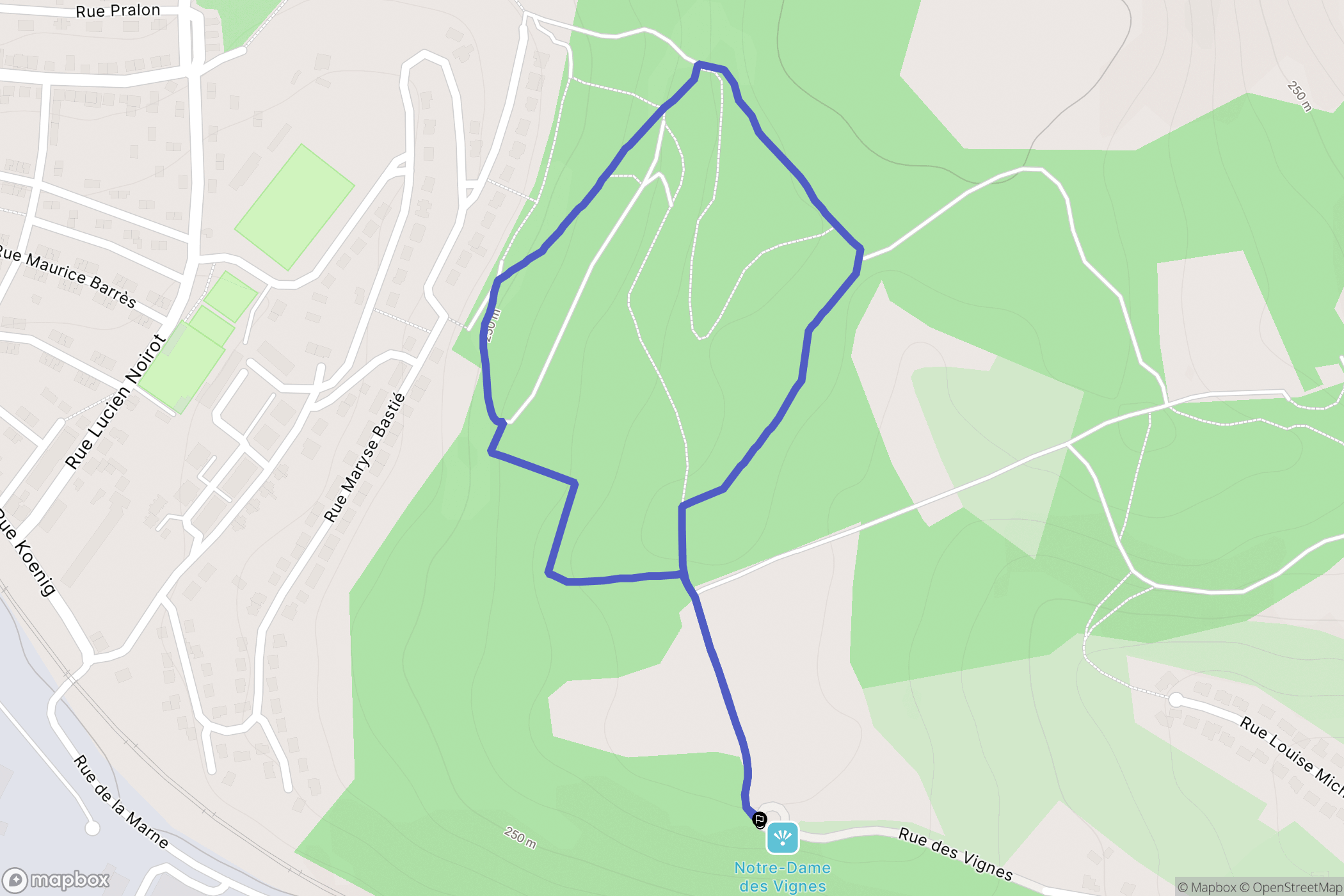 Hayange : carte du parcours de randonnée - France