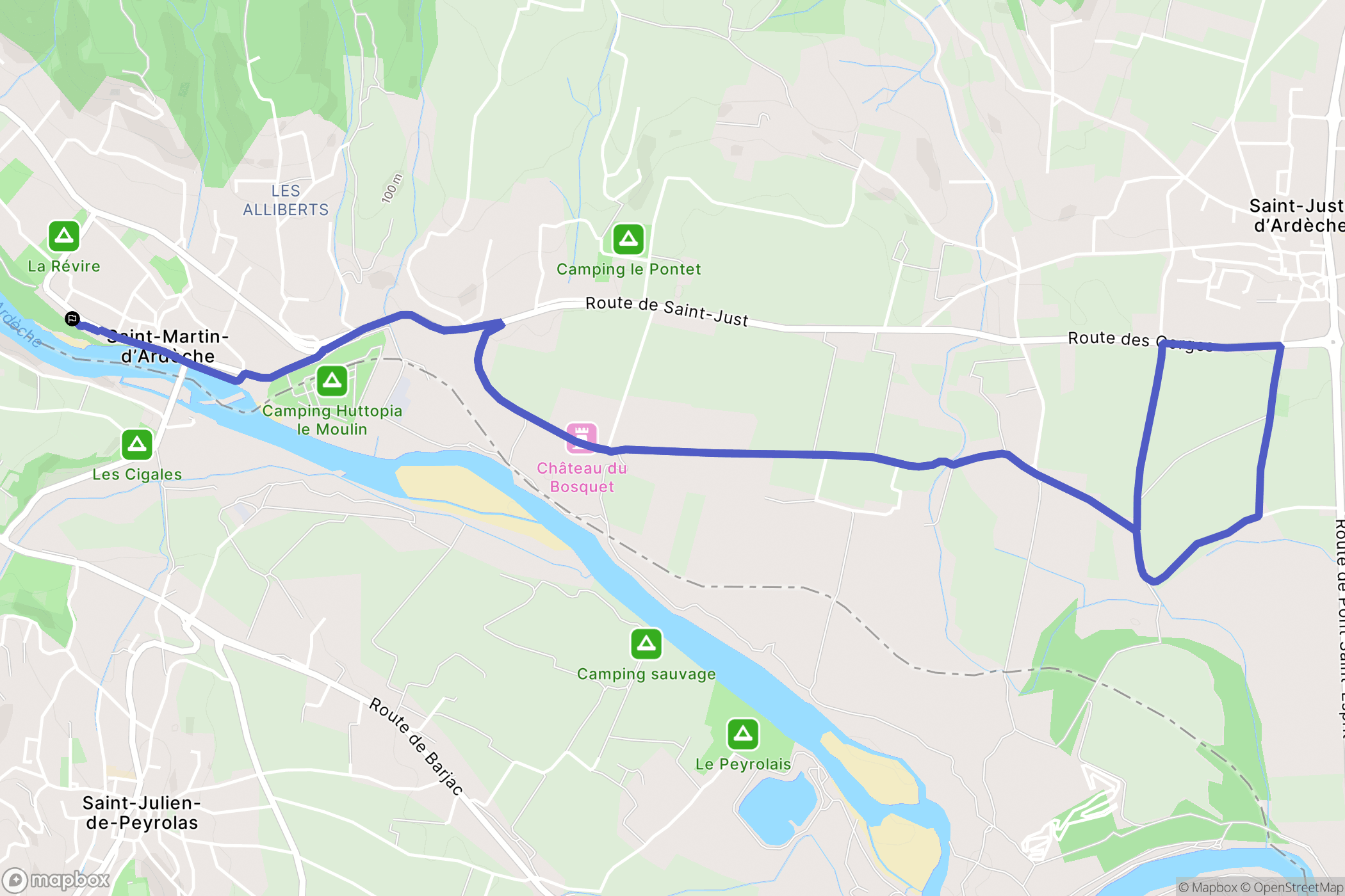 Saint-Martin-d'Ardèche : carte du parcours de randonnée - France
