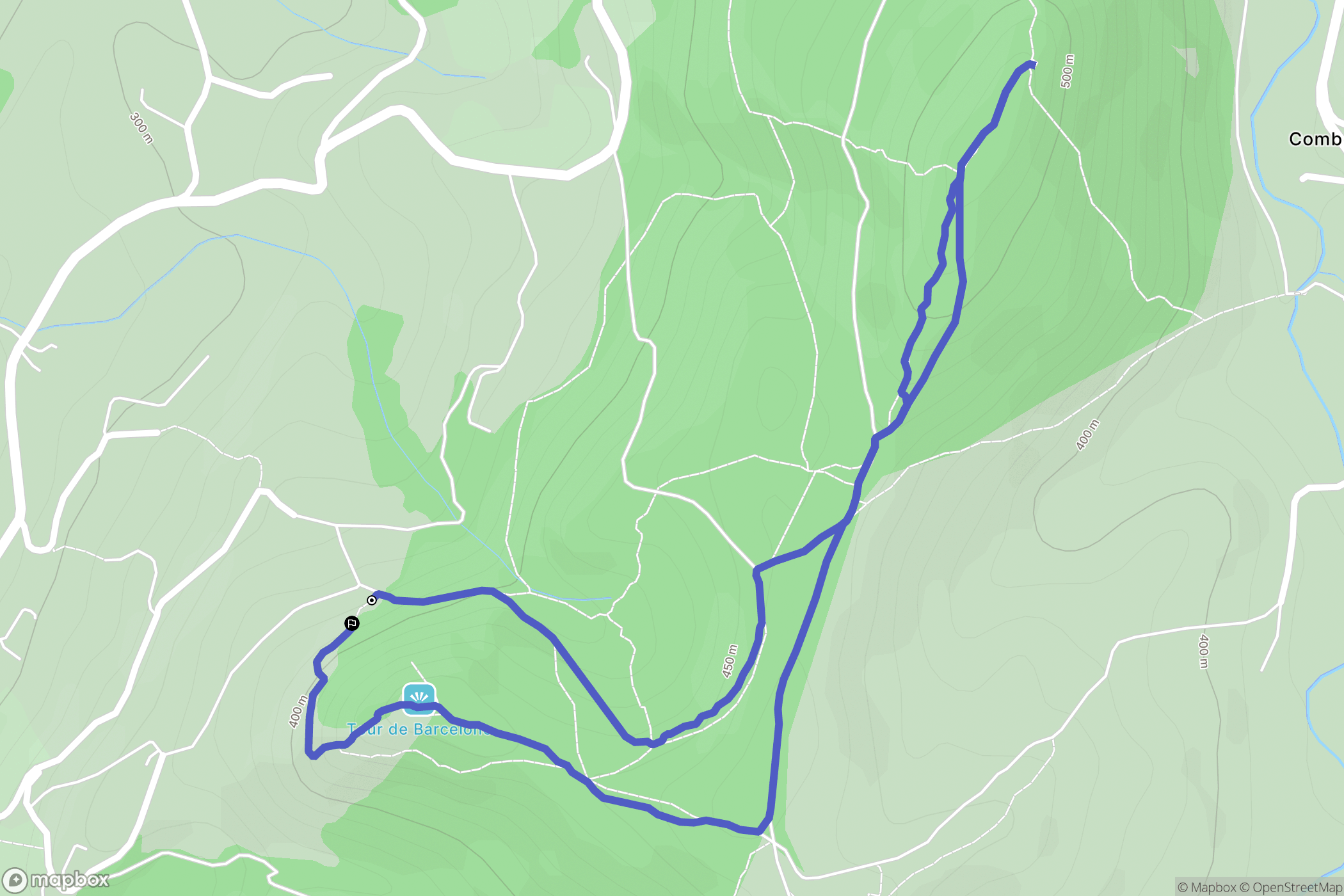 Barcelonne : carte du parcours de randonnée - France