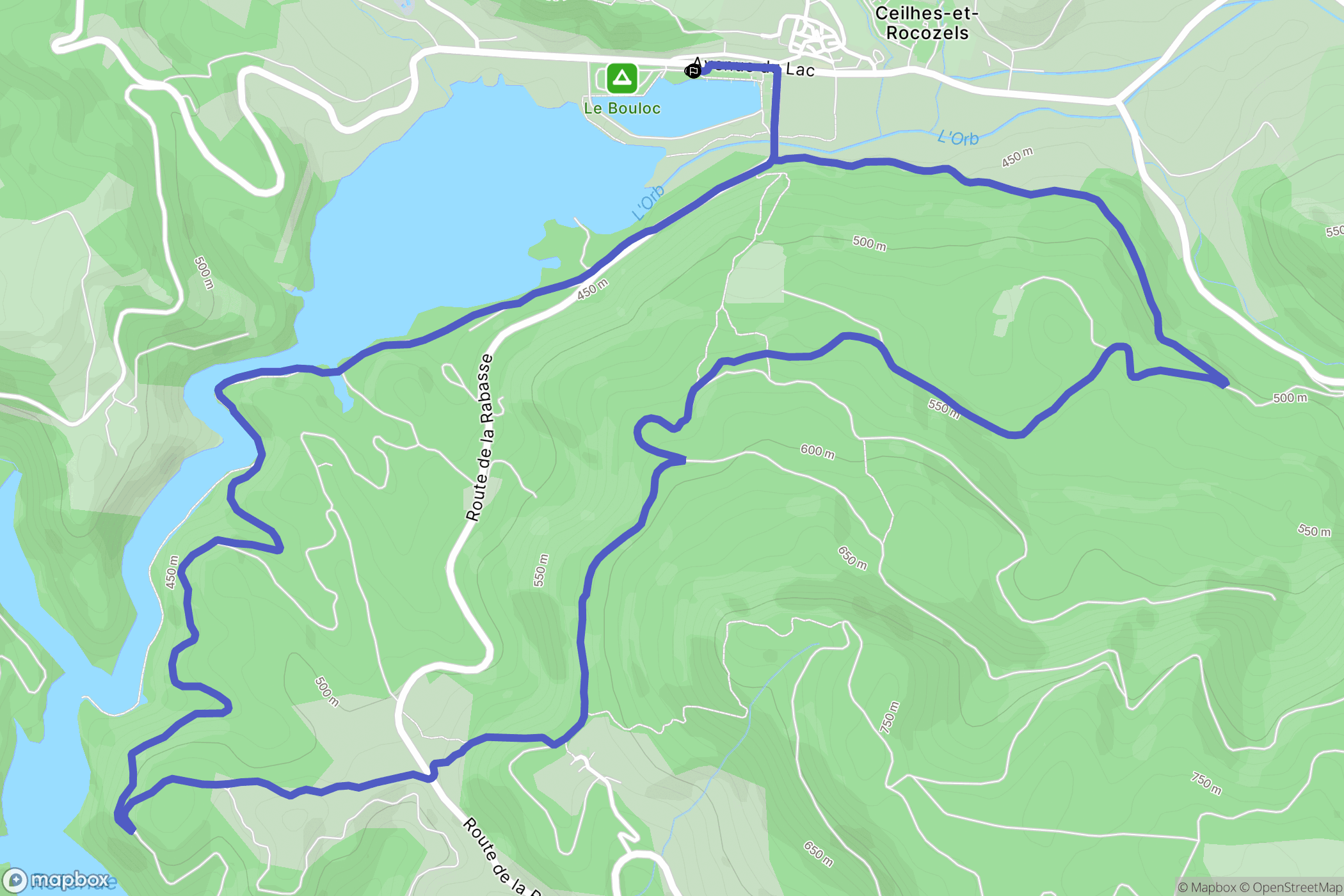 Ceilhes-et-Rocozels : carte du parcours de randonnée - France