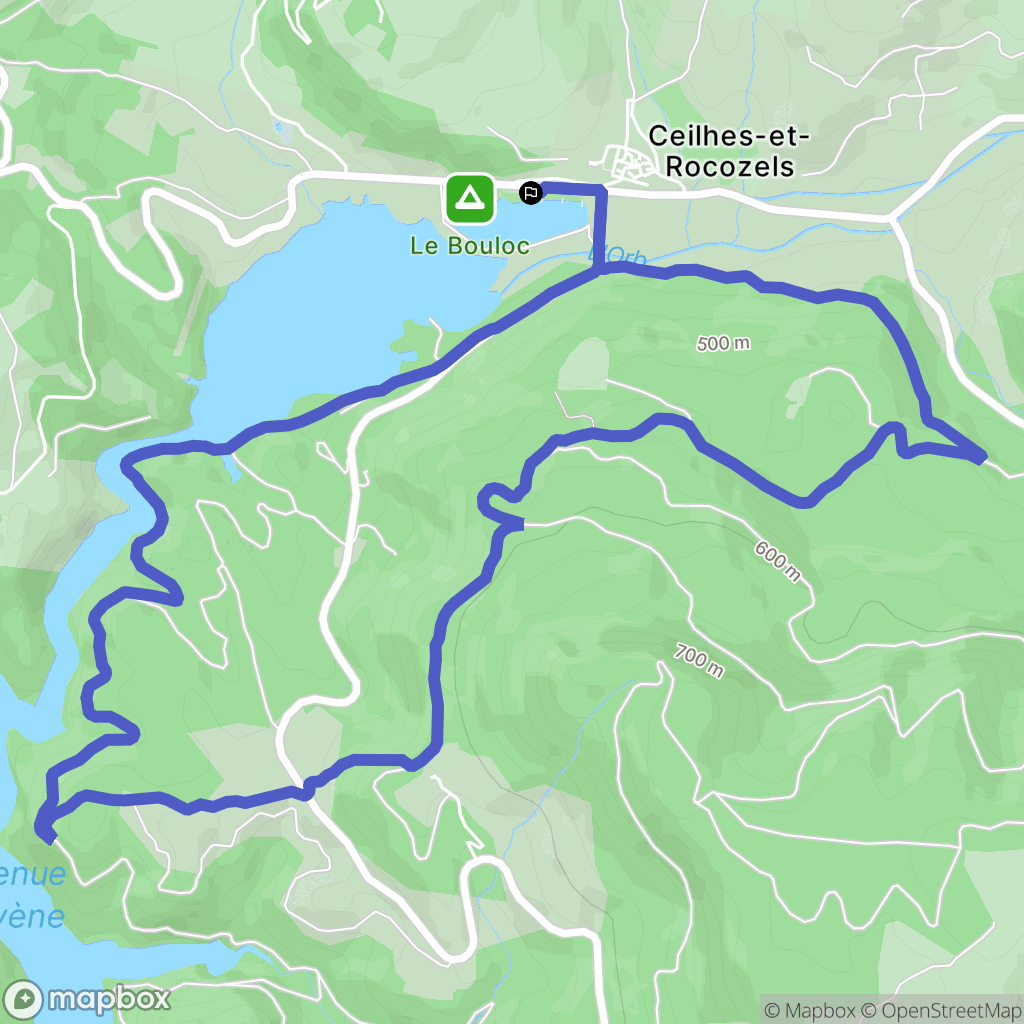 Ceilhes-et-Rocozels : carte du parcours de randonnée - France