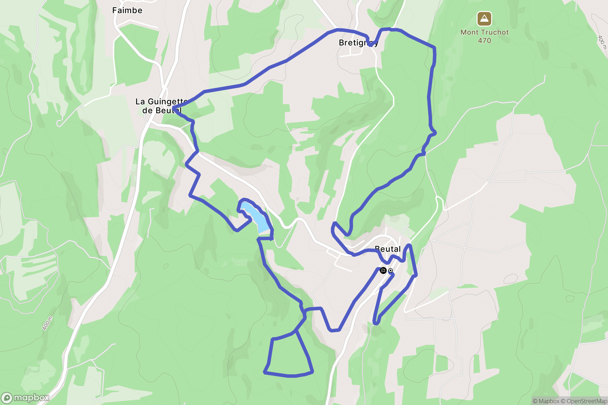 Beutal : carte du parcours de randonnée - France