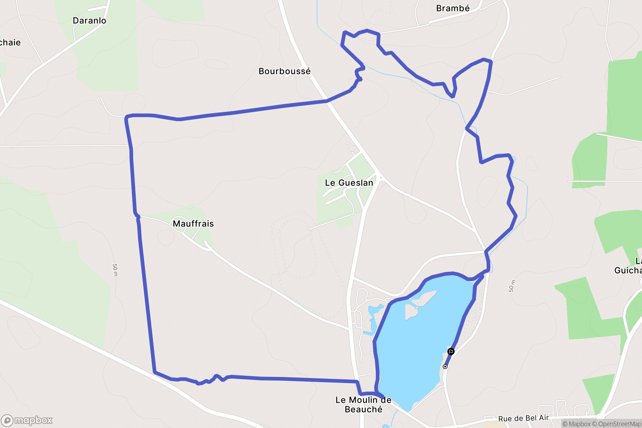 Carentoir : carte du parcours de randonnée - France