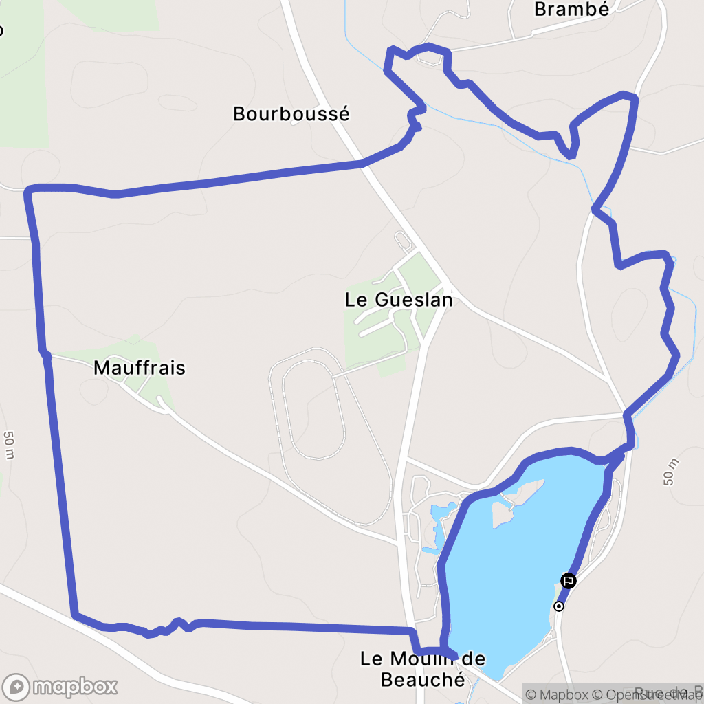 Carentoir : carte du parcours de randonnée - France