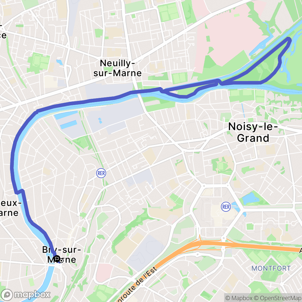 Bry-sur-Marne : carte du parcours de randonnée - France