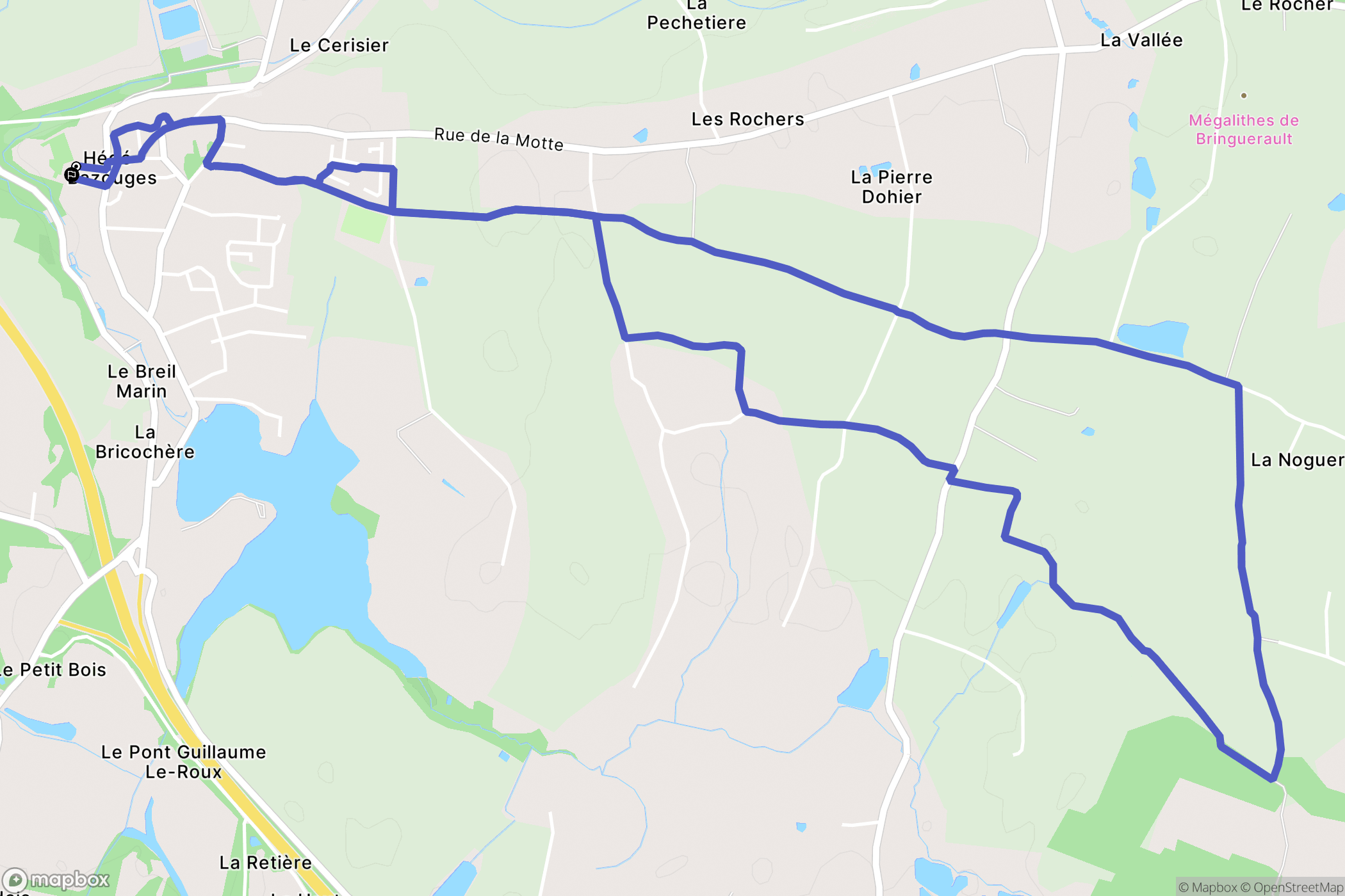 Hédé-Bazouges : carte du parcours de randonnée - France