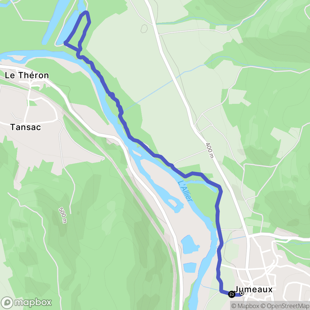 Jumeaux : carte du parcours de randonnée - France