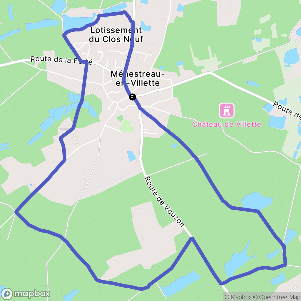 Ménestreau-en-Villette : carte du parcours de randonnée - France