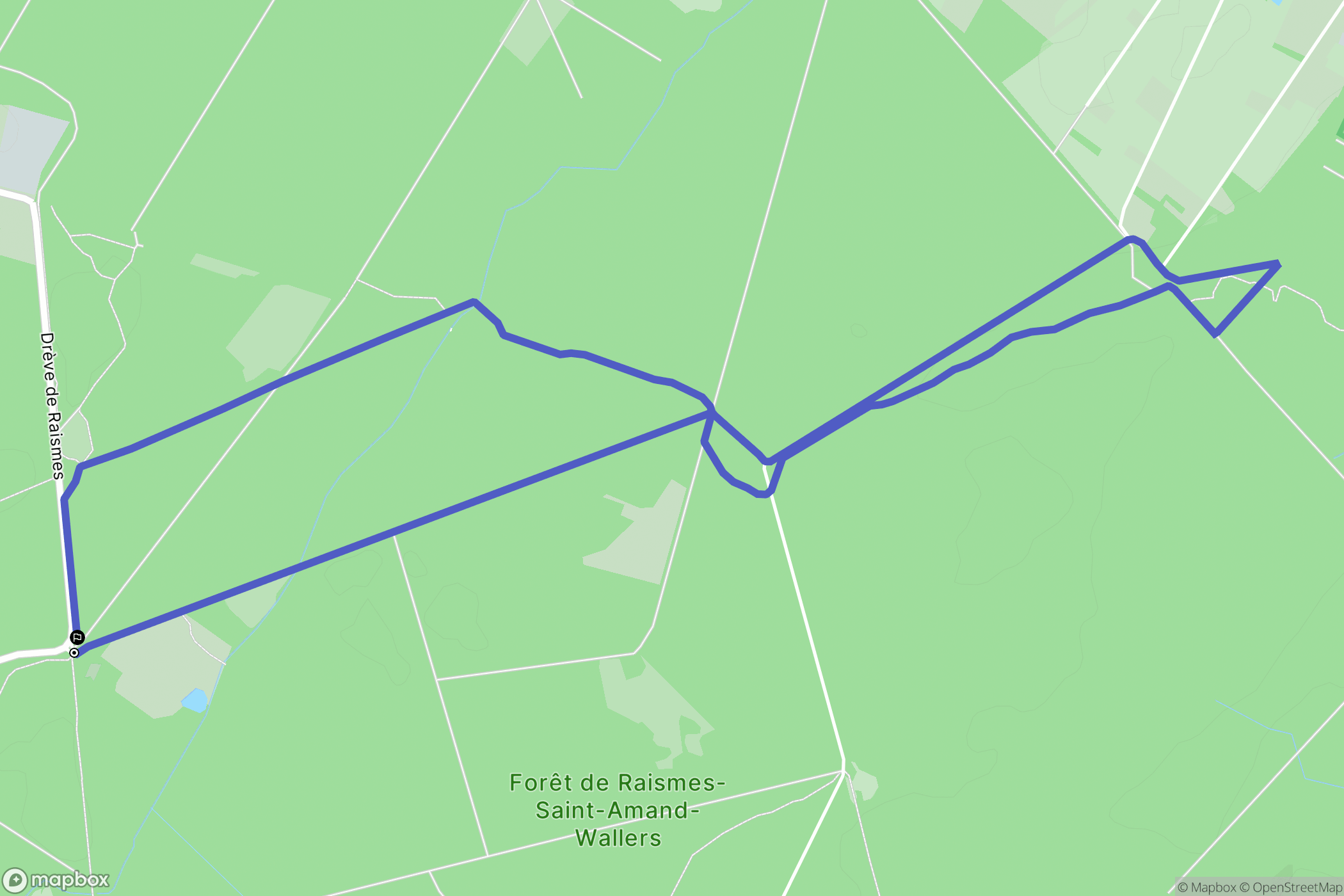 Saint-Amand-les-Eaux : carte du parcours de randonnée - France