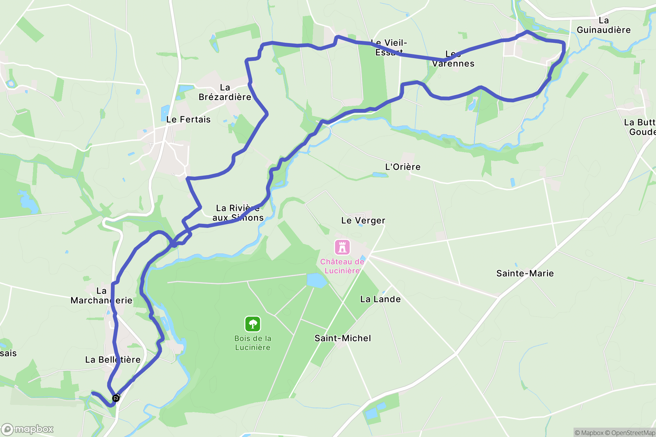 Nort-sur-Erdre : carte du parcours de randonnée - France