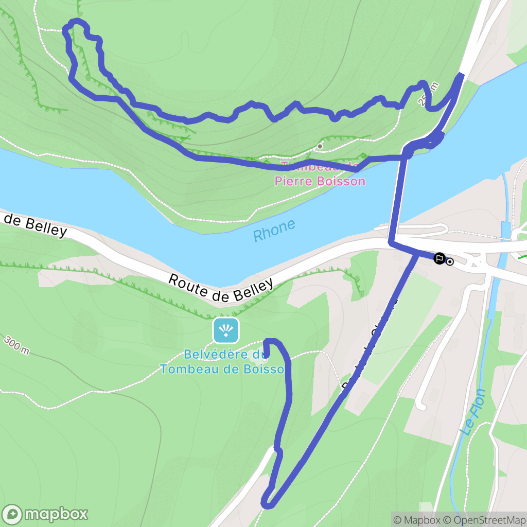 Yenne : carte du parcours de randonnée - France