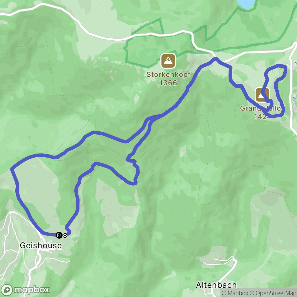Geishouse : carte du parcours de randonnée - France