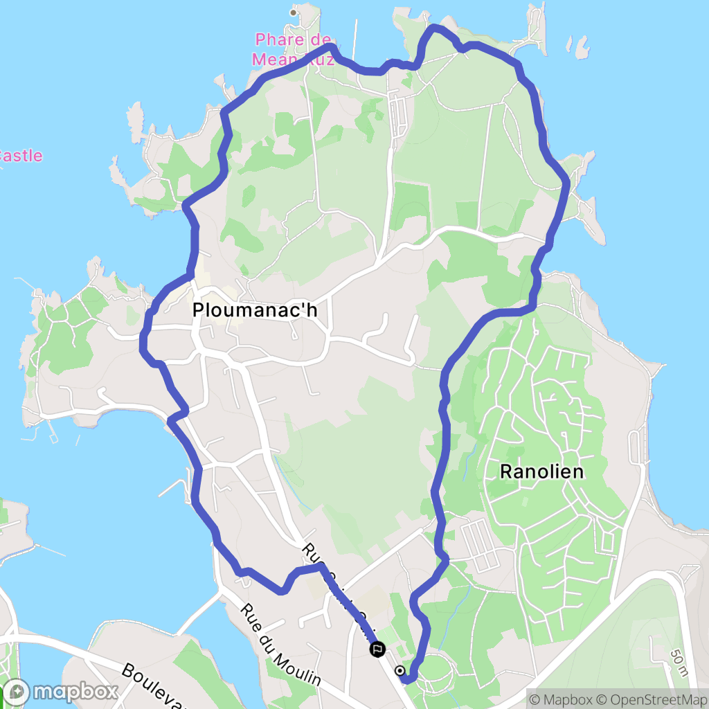 Perros-Guirec : carte du parcours de randonnée - France