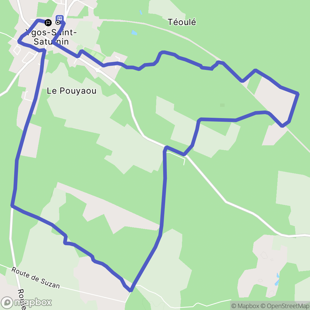 Ygos-Saint-Saturnin : carte du parcours de randonnée - France