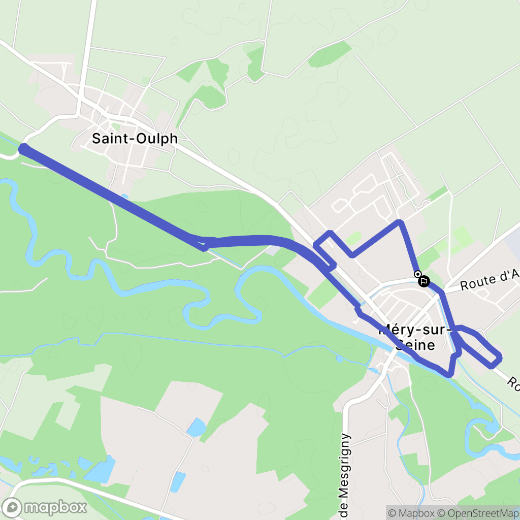 Méry-sur-Seine : carte du parcours de randonnée - France