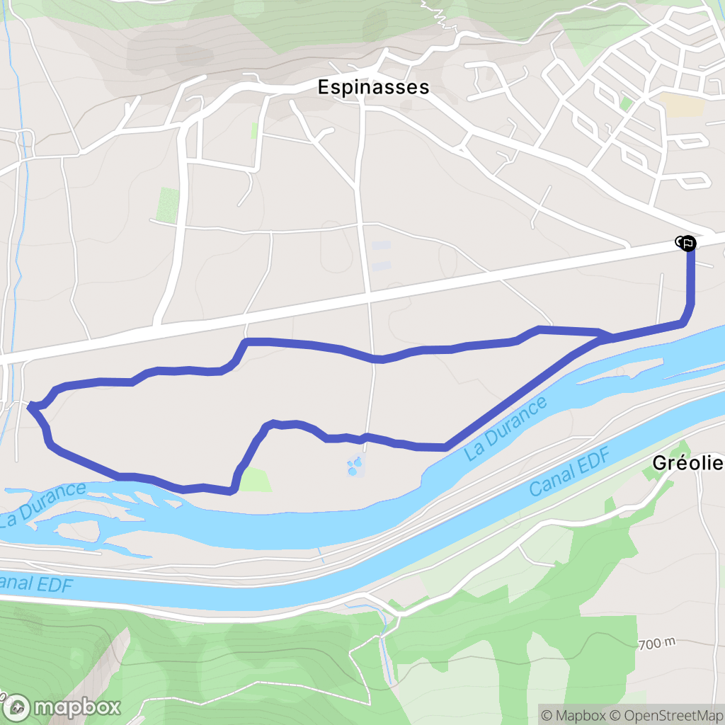 Espinasses : carte du parcours de randonnée - France