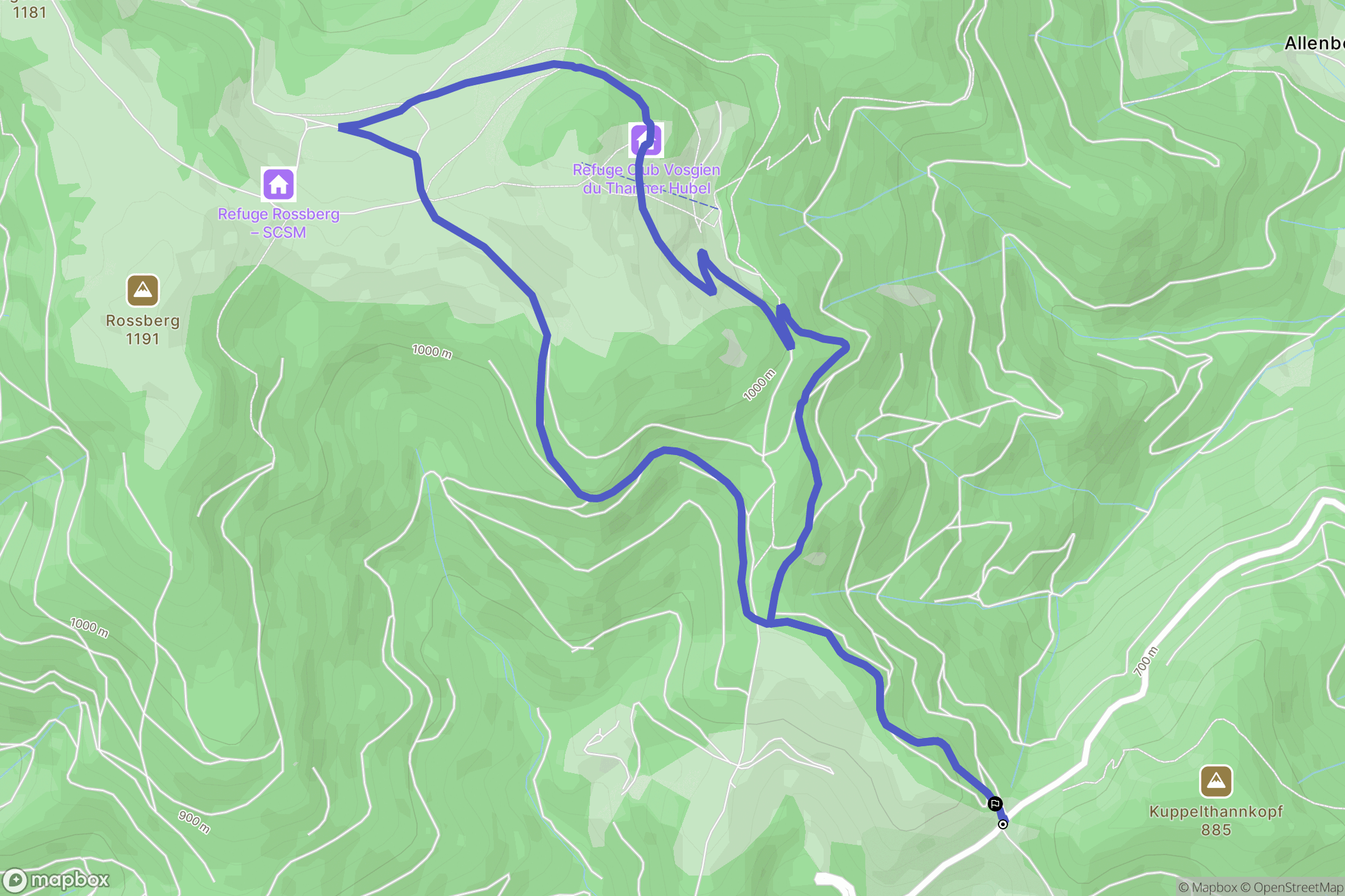 Bourbach-le-Haut : carte du parcours de randonnée - France