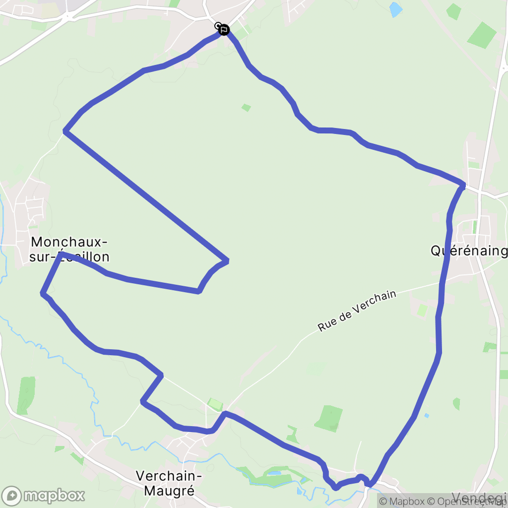 Maing : carte du parcours de randonnée - France