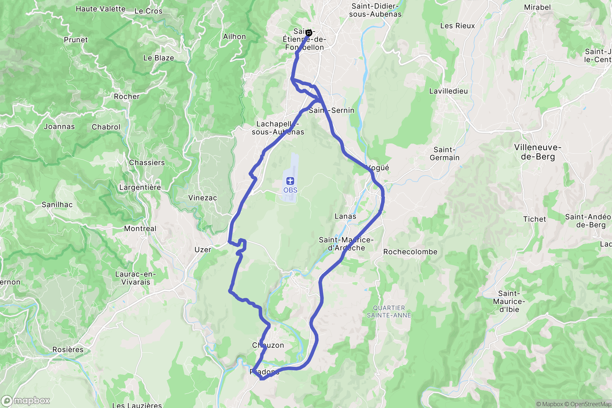 Saint-Étienne-de-Fontbellon : carte du parcours de randonnée - France