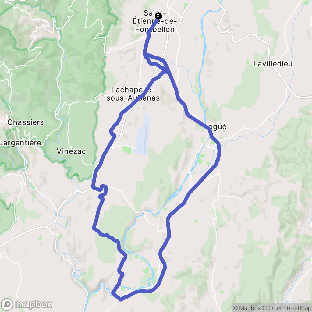 Saint-Étienne-de-Fontbellon : carte du parcours de randonnée - France