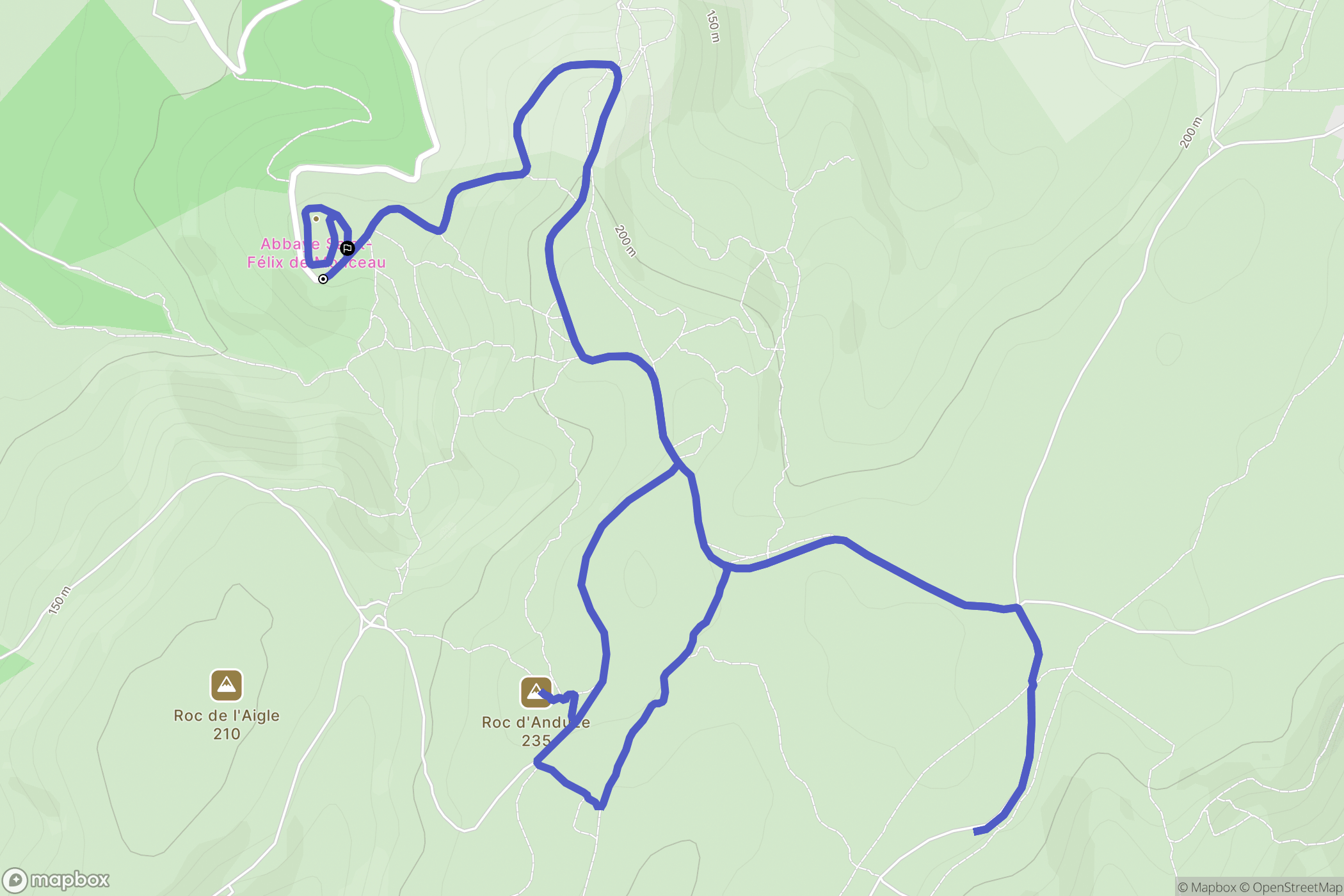 Gigean : carte du parcours de randonnée - France