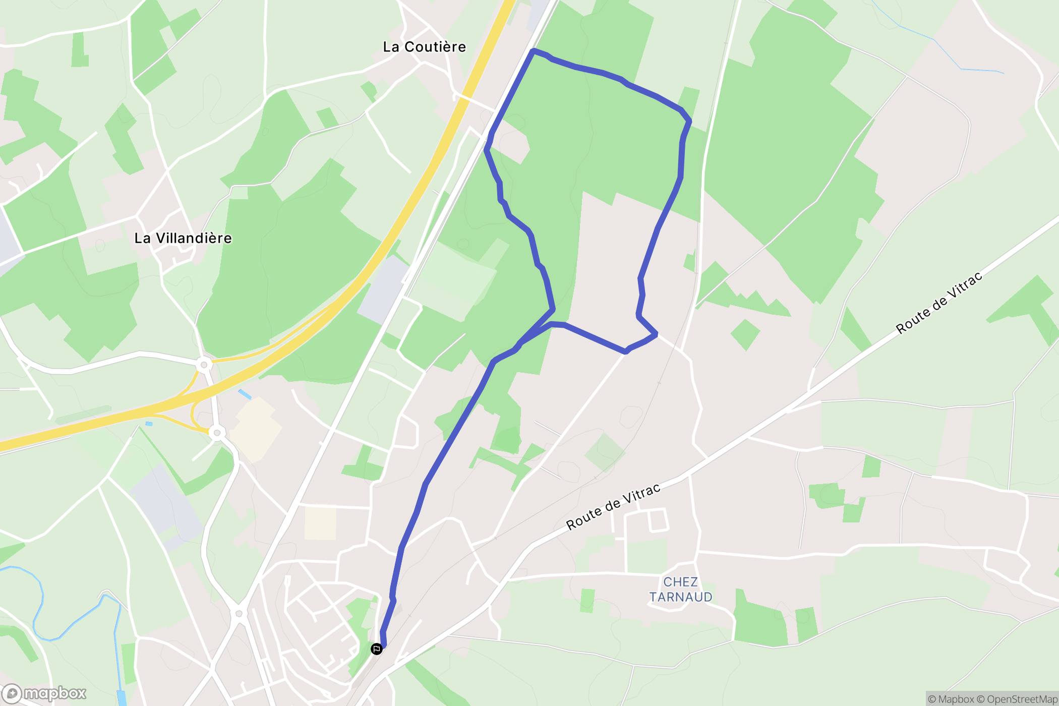La Rochefoucauld-en-Angoumois : carte du parcours de randonnée - France