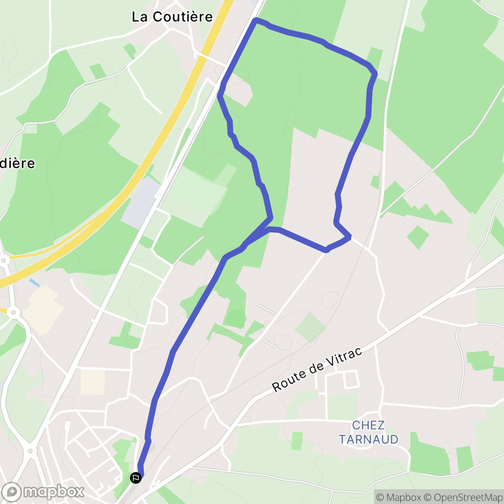 La Rochefoucauld-en-Angoumois : carte du parcours de randonnée - France