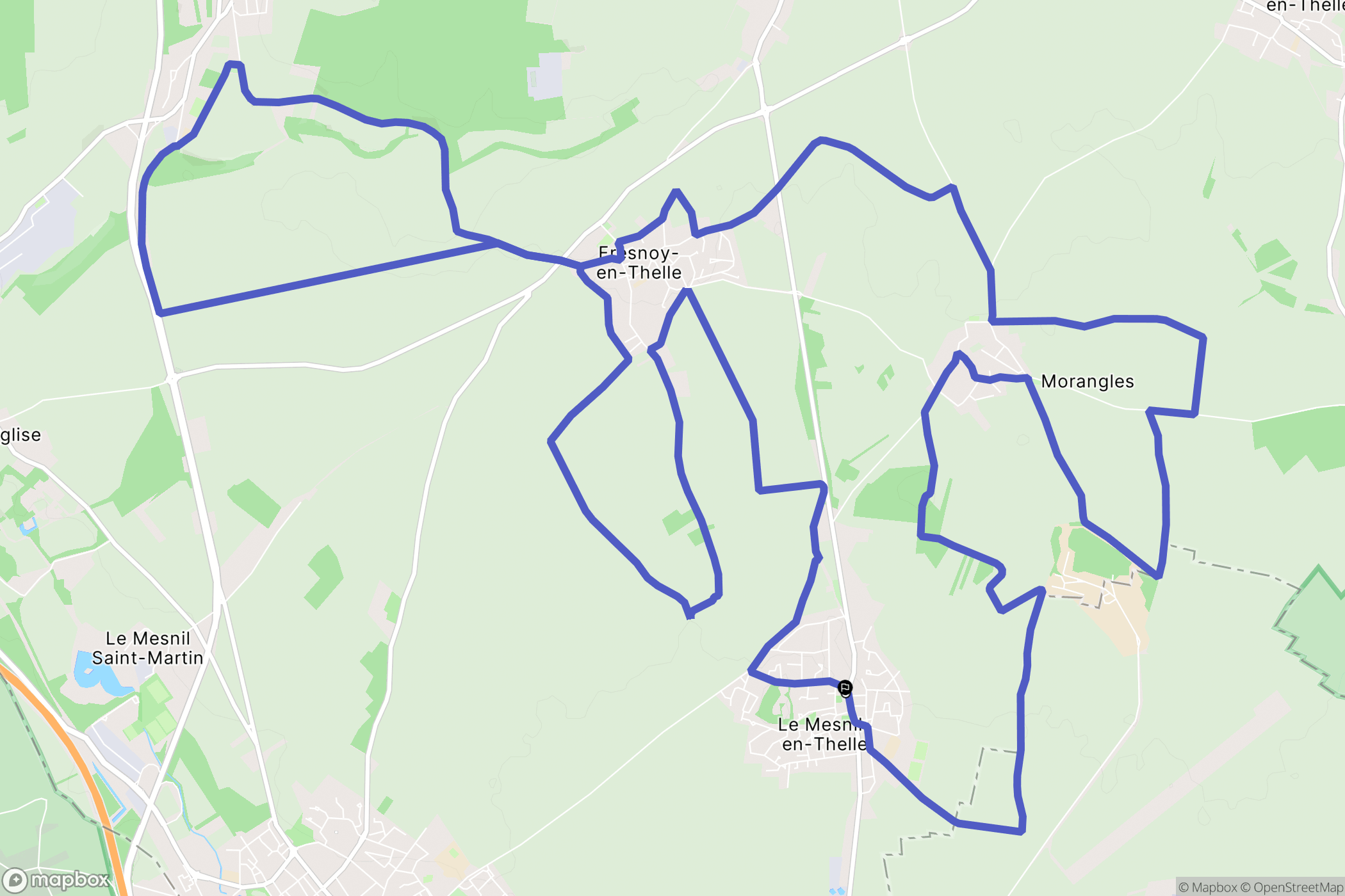 Le Mesnil-en-Thelle : carte du parcours de randonnée - France