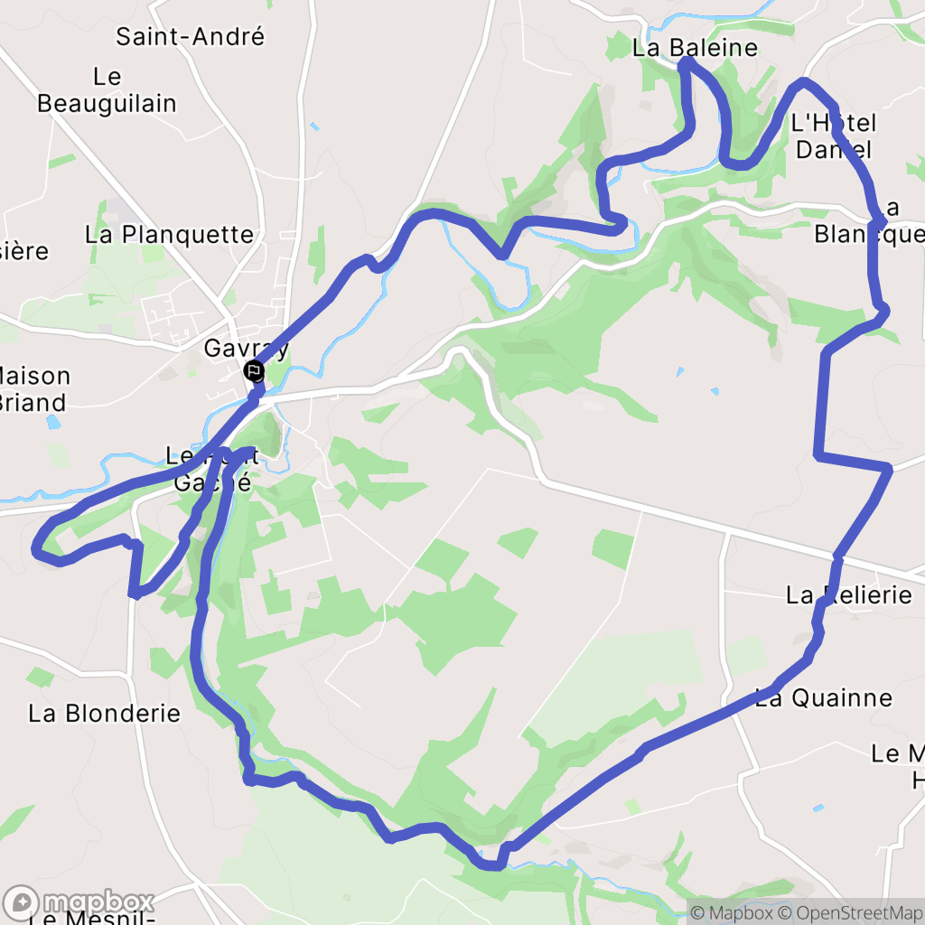 Gavray-sur-Sienne : carte du parcours de randonnée - France