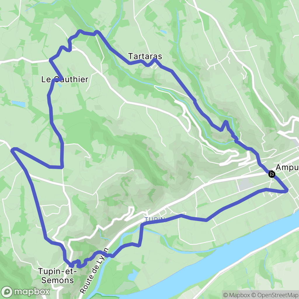 Ampuis : carte du parcours de randonnée - France