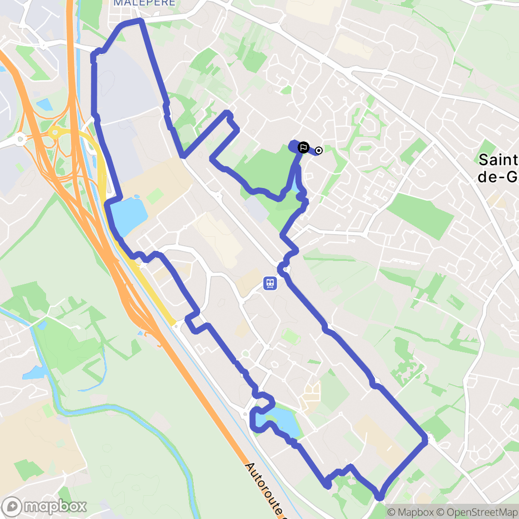 Saint-Orens-de-Gameville : carte du parcours de randonnée - France
