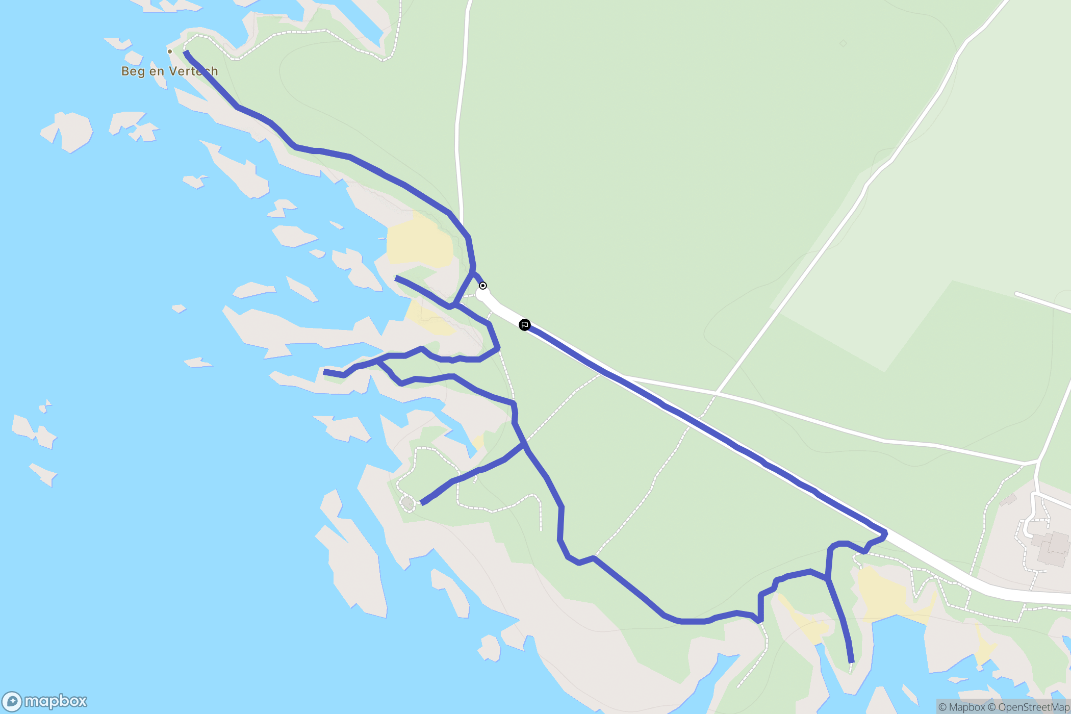 Bangor : carte du parcours de randonnée - France