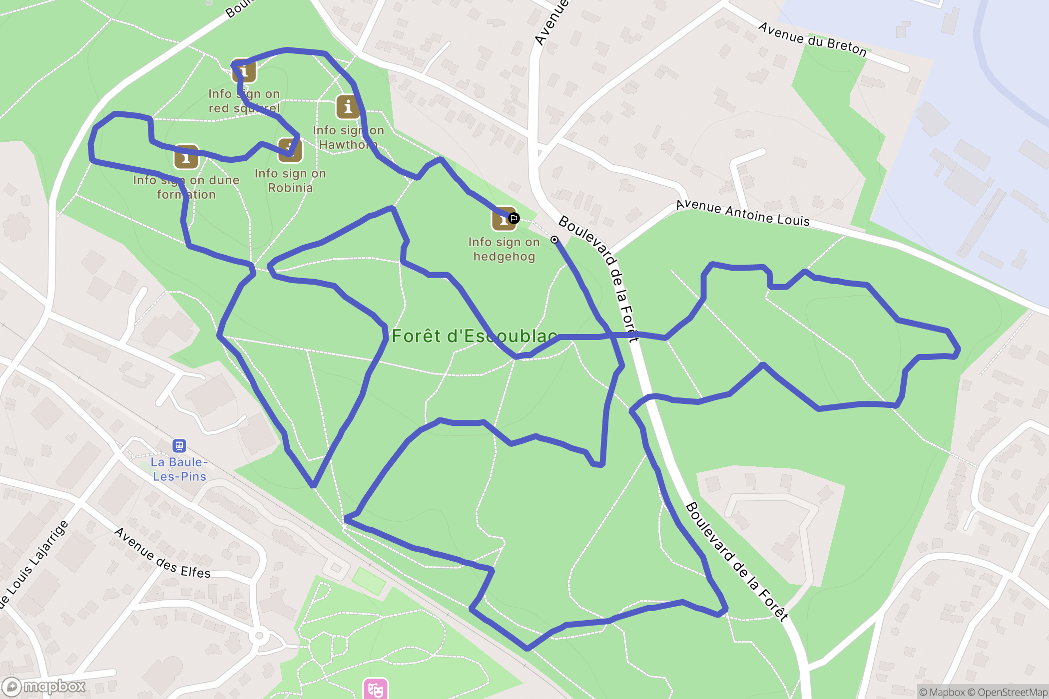 La Baule-Escoublac : carte du parcours de randonnée - France