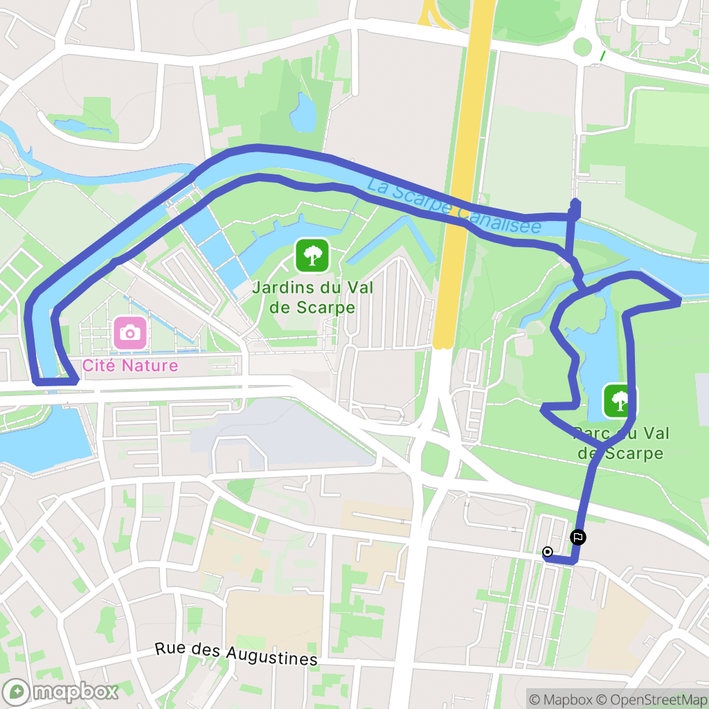 Arras : carte du parcours de randonnée - France