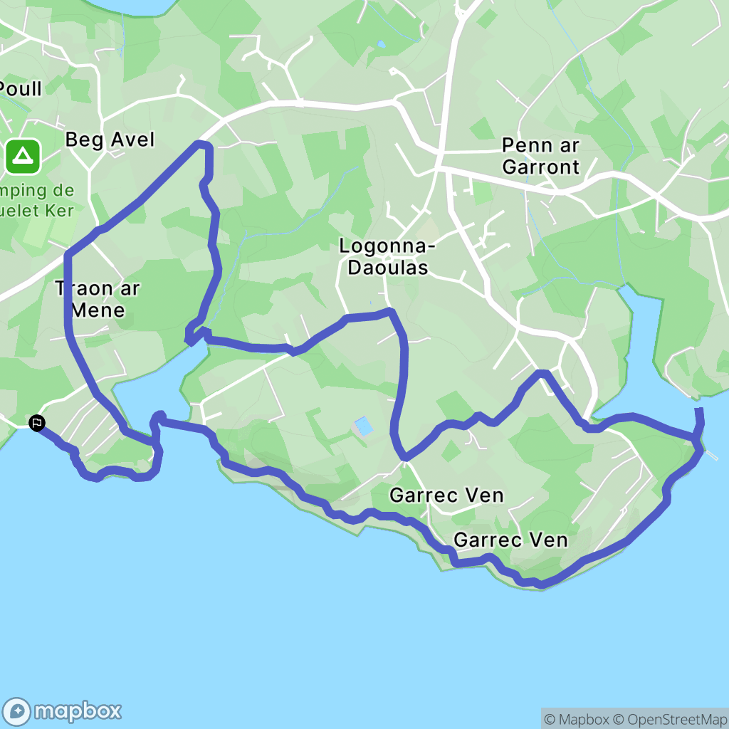 Logonna-Daoulas : carte du parcours de randonnée - France