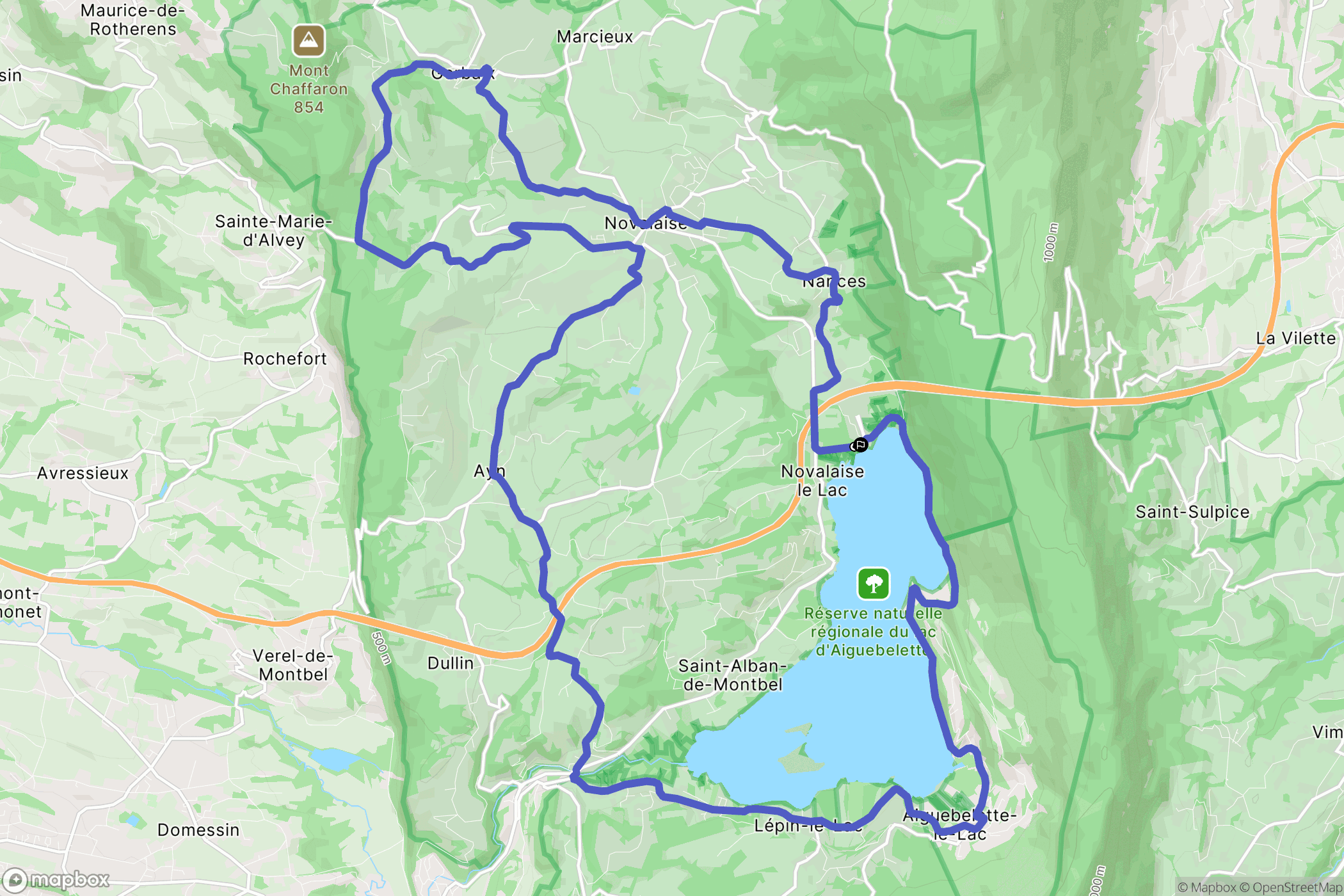 Nances : carte du parcours de randonnée - France
