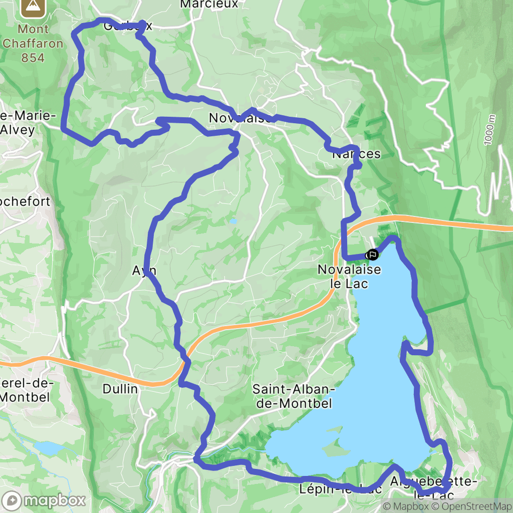 Nances : carte du parcours de randonnée - France