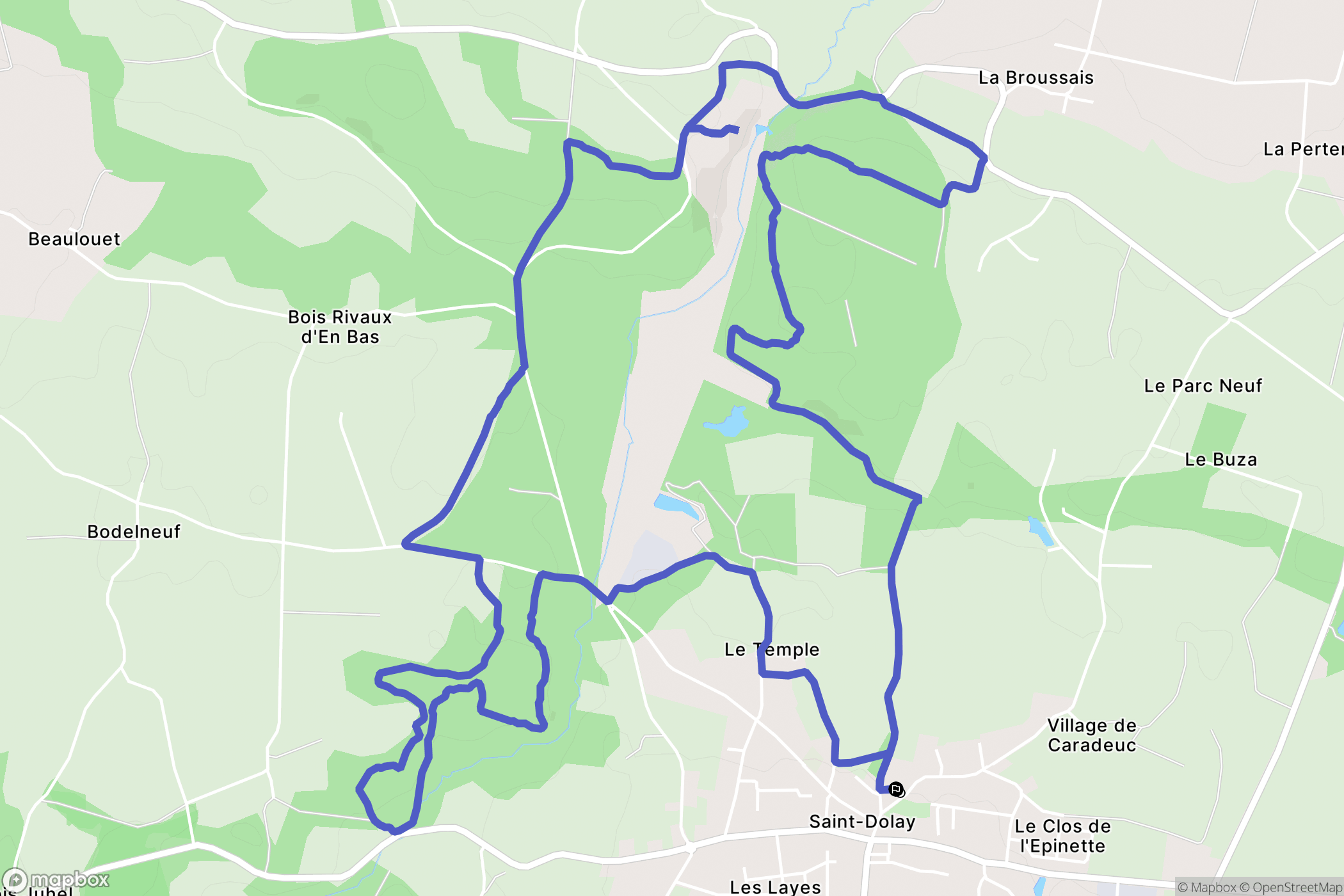 Saint-Dolay : carte du parcours de randonnée - France