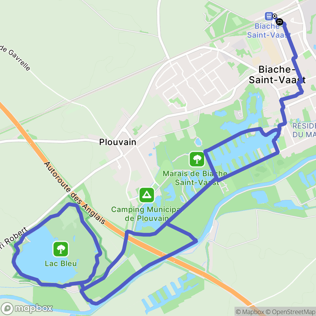 Biache-Saint-Vaast : carte du parcours de randonnée - France