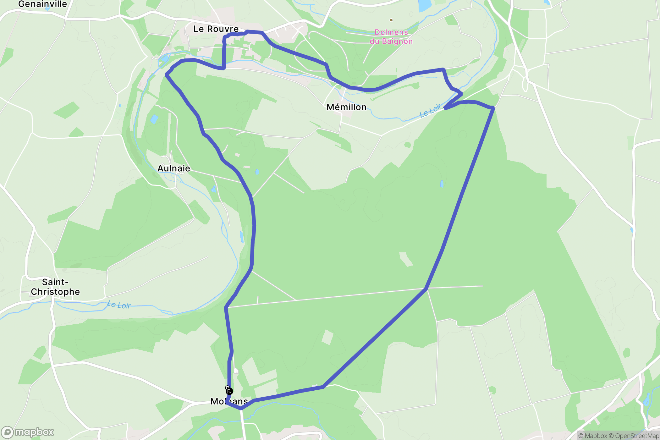 Moléans : carte du parcours de randonnée - France