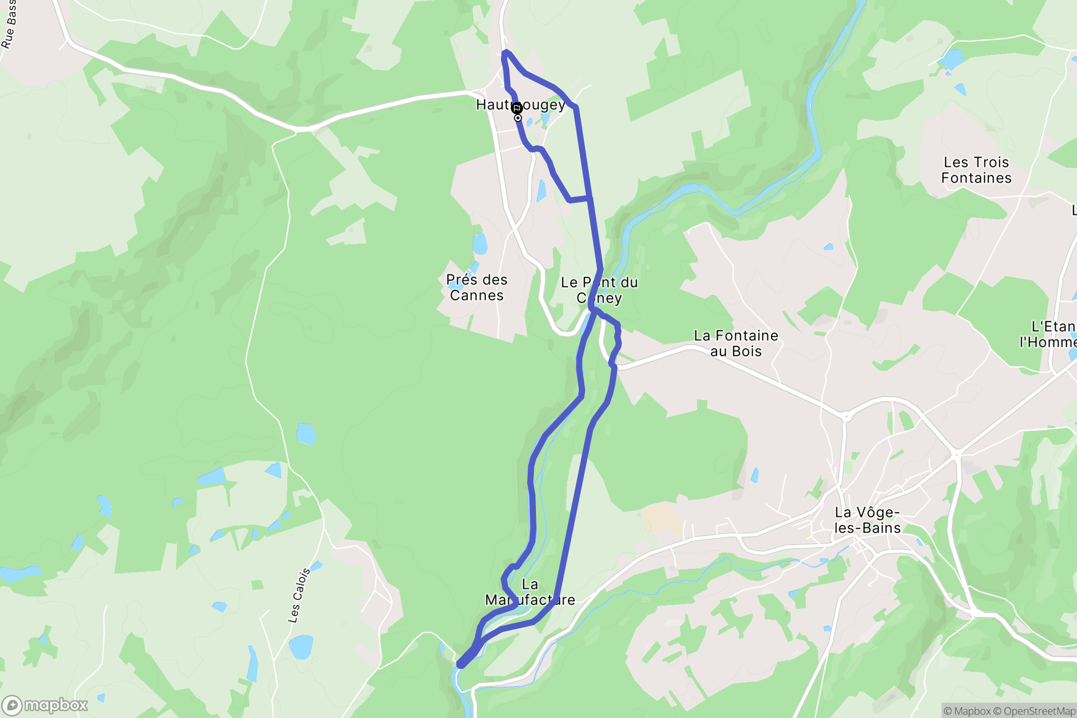 La Vôge-les-Bains : carte du parcours de randonnée - France