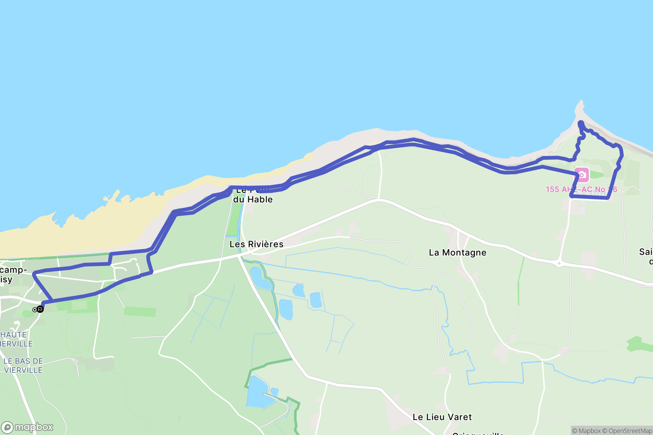 Grandcamp-Maisy : carte du parcours de randonnée - France
