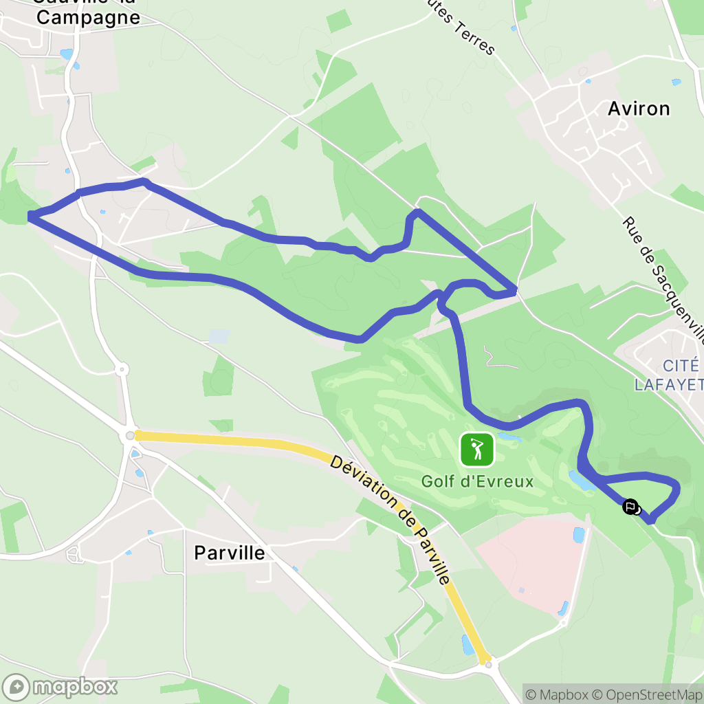Évreux : carte du parcours de randonnée - France