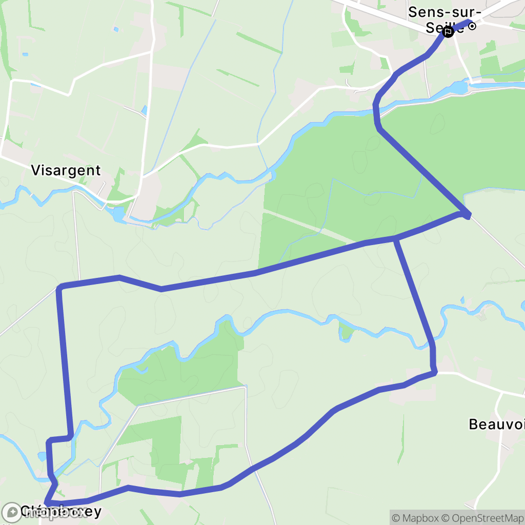 Sens-sur-Seille : carte du parcours de randonnée - France