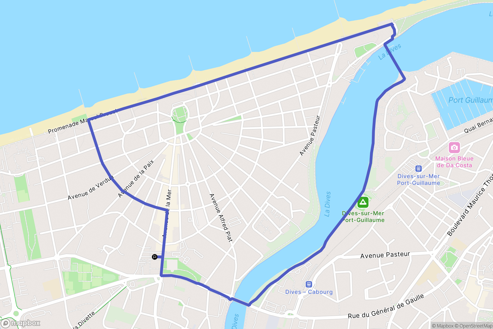 Cabourg : carte du parcours de randonnée - France