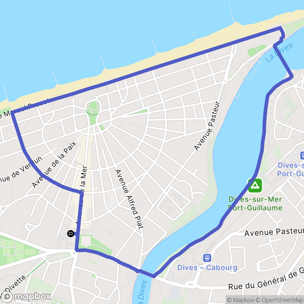 Cabourg : carte du parcours de randonnée - France