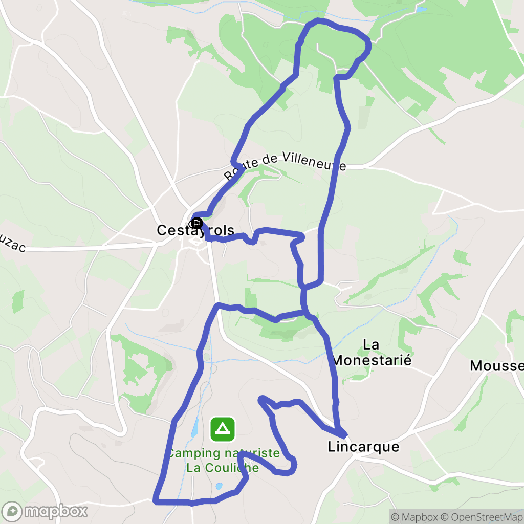 Cestayrols : carte du parcours de randonnée - France